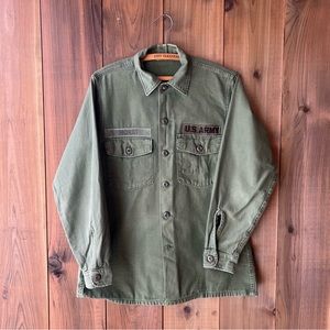 Vintage Vietnam 1960s US Army OG-107 Type I Sateen Fatigue Shirt